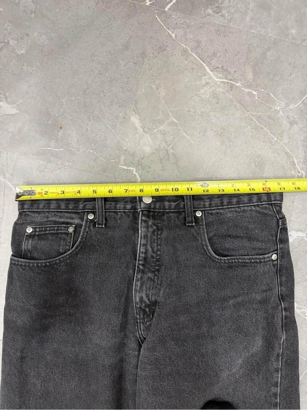 Vintage 725 Faded Black Men's Jeans 34 X 31 Relaxed Fit Made In Canada